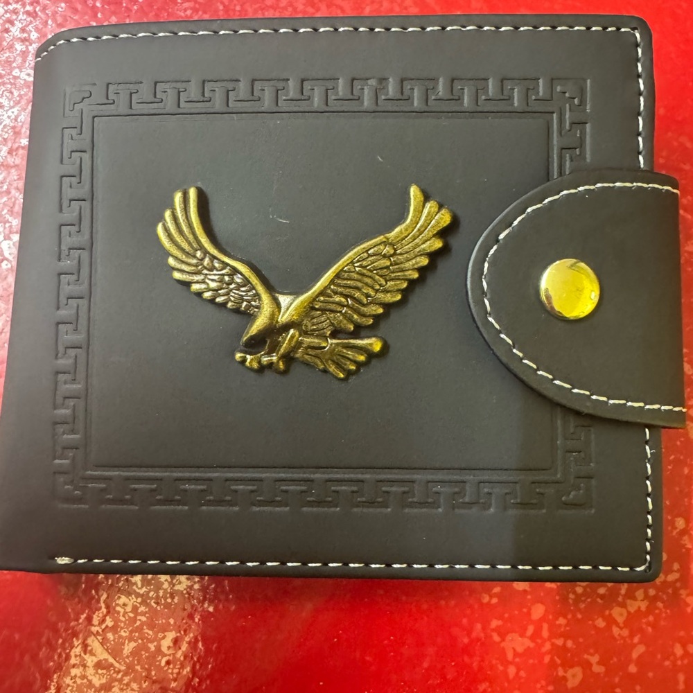 Black and Gold Key & Card Holder with Eagle Emblem